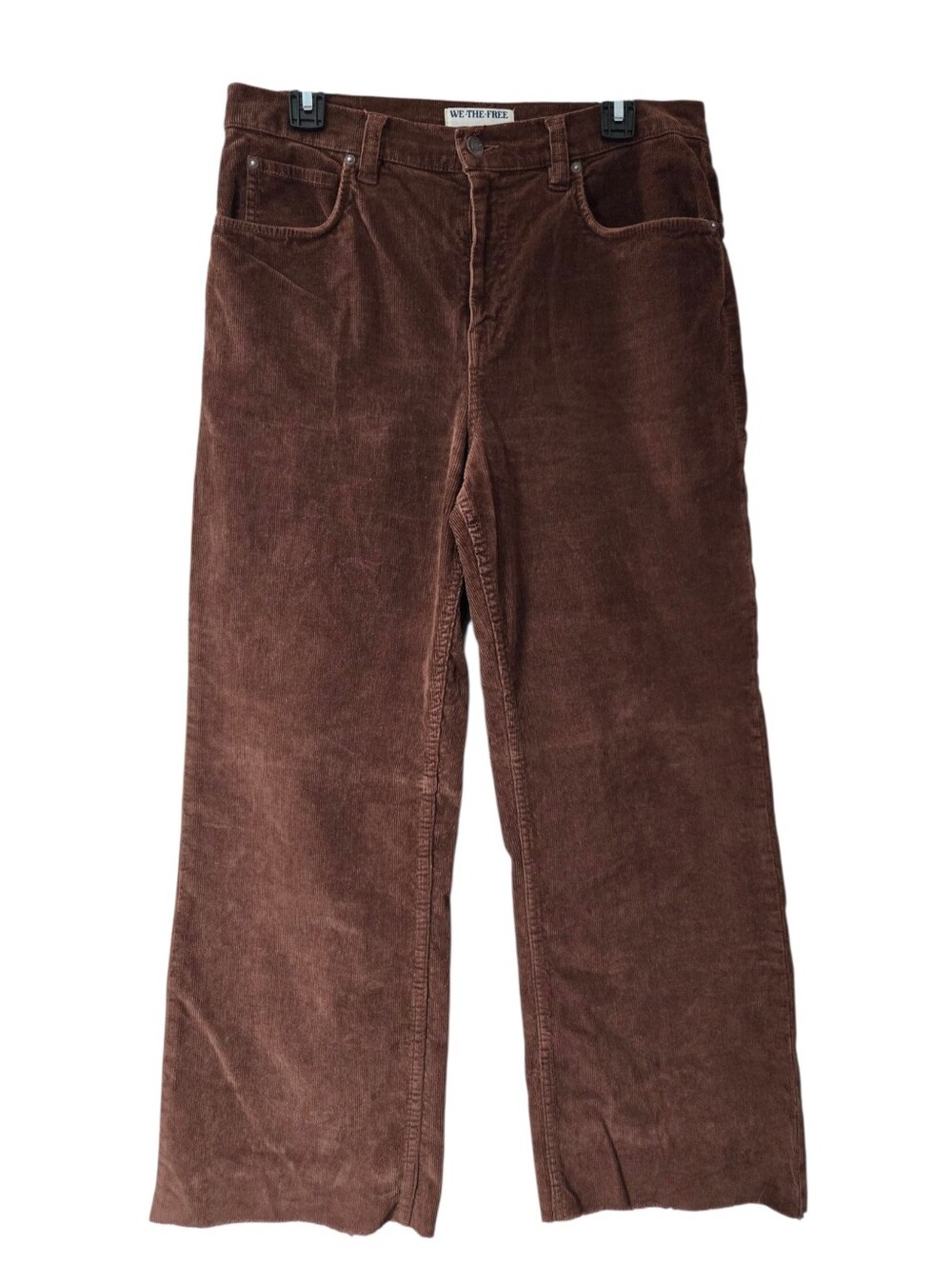 We The Free People Tinsley Baggy High Rise Corduroy Straight Jeans Brown (Flaw)